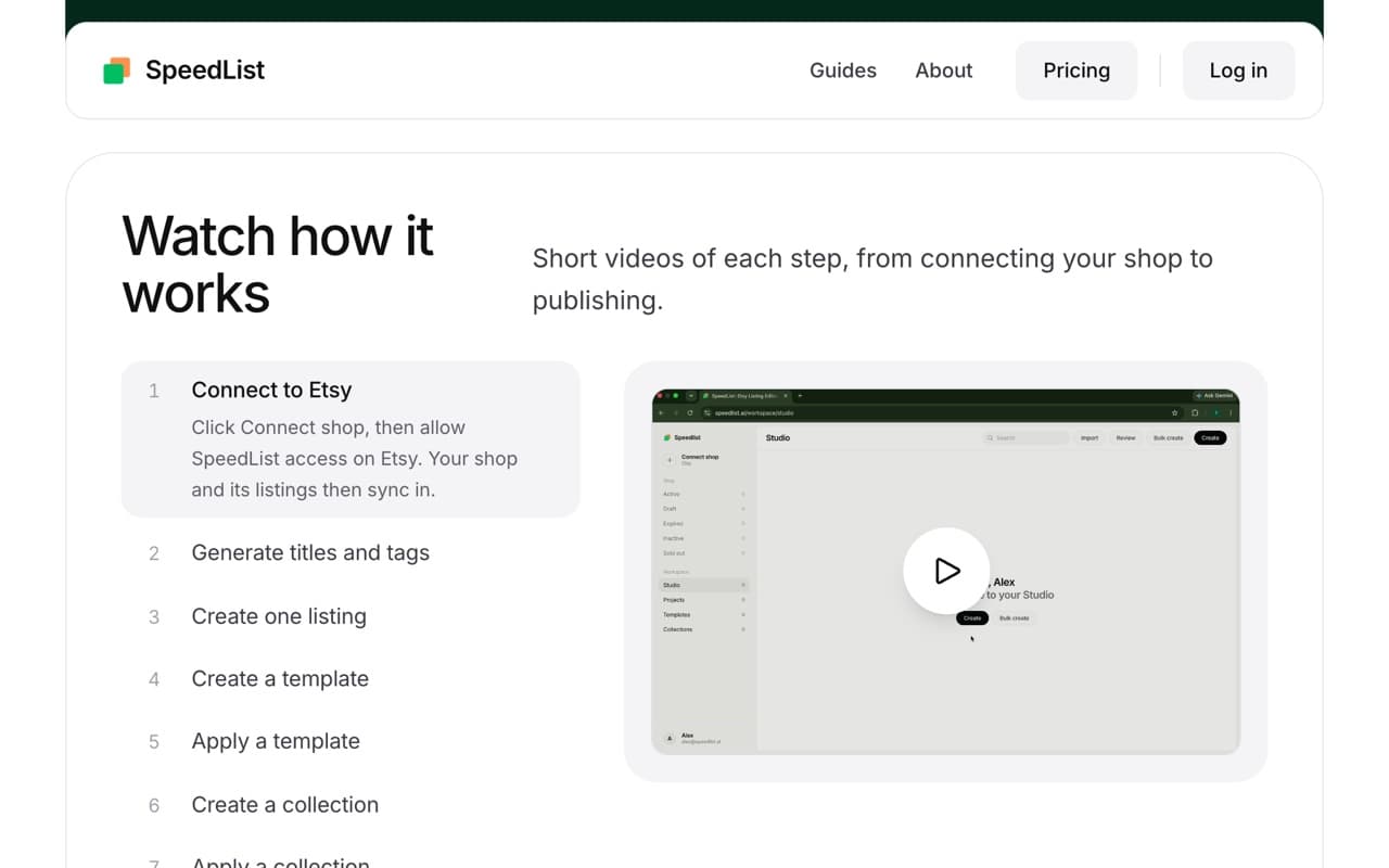 SpeedList: watch how it works